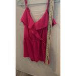 American Eagle 💖  Hot Pink Ruffle Romper Medium Adjustable Straps Small Flaw Photo 7