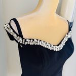 Monique Lhuillier Blaire Embellished Off the Shoulder Minidress, Black 8 NWT Photo 6