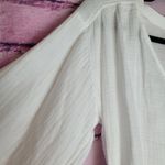 Evereve  ROAN + RYAN WHITE 100% SLUB COTTON BOHEMIAN PRAIRIE LAGENLOOK BLOUSE XS Photo 3