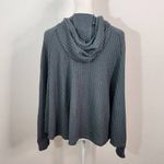 Chaser Blue Ribbed Knit Hoodie NWT Size Medium Teal Blue Hoodie Photo 4