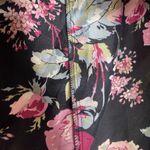 Avon Satin Floral Pink Multicolor Pajama Top Size Medium Black Photo 8