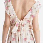 Black Tape midi floral feminine chiffon flowy dress size XS pink roses stars Photo 3