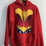 Gildan Womans Ultra Blend Hooded Sweatshirt Small Red Wonder Woman Theme Pockets Photo 0