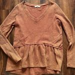 Gilded Intent  Peplum Burnt Orange Blouse Photo 0