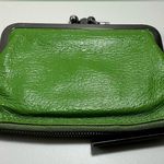 Hobo International Rare Vintage  Apple Green Kisslock Mini Zip Coin Purse Wallet Photo 2