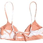 Roxy Printed Beach Classics Terra Cotta Tiki Flying Flowers Scoop Bikini Top - L Photo 3