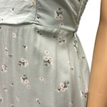 Hollister Light Green Floral Sleeveless Ruffled Spaghetti Strap Mini Dress XS Photo 3