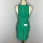 Herve Leger NWT‎  X Front Halter Cross Neck Dress Bodycon Bandage Green Opal Photo 4