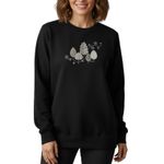 Holiday Editions Embroidered Winter Sweatshirt Womens XL Black Fleece Lined Cozy Photo 1
