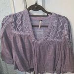 Free People 3/4 Sleeve Blouse In Lavender Photo 3