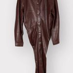 Nanushka Sami Vegan Leather Dress Plum Chutney Women's Size Med NWT Brown Photo 3