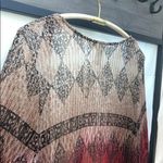 Women’s Ombré Open Front Pleated Textured Bohemian Ombré Print Cardigan Red Size 1X Photo 10