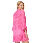 Lilly Pulitzer  Linley Coverup Plumeria Hot Pink Poly Crepe Swirl Clip Dress Photo 1