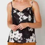 Worthington NWT  Black/White Satin Floral Cowl Neck Sleeveless Tank/Cami Size XS Photo 1
