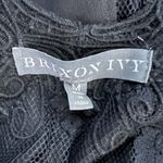 Brixon Ivy  Shirt Womens‎ Medium Blouse Black Floral Lace Trim Neutral Minimalist Photo 5