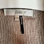 Fate Cream and Gray Boho Long Cardigan Wrap Art Deco Wool Blend Size Med Photo 9