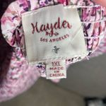 Hayden NWOT  Womens Pink Floral Square Neck Smocked Puffed Sleeve Blouse Size 1XL Photo 3