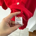 Charlie Holiday Red Cotton Gauze Harlow Button Down 3/4 Casual Oversized Shirt 6 Photo 9