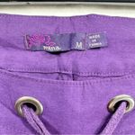 prAna  Dark Purple Bermuda Pedal Pusher Pull On Shorts Drawstring Waist Pockets Photo 3
