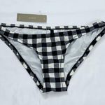 J.Crew NWT  Lowrider Bikini Bottoms - Avril Gingham Ivory Black - XXS Photo 2