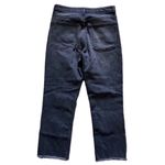 Topshop Straight Raw Hem Black Denim Popper Snap Cropped High Waist Jeans Sz 28 Photo 1