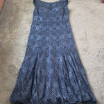 R & M Richards  Blue Maxi Lace Sequin Dress SIZE 16 Photo 0