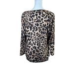 Sunny Leigh Womens Stretch Cheetah Print Top 3/4 Sleeve Square Neck Mobwife Sz L Photo 3