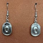 Cowboy Hat Drop Earrings Silver Photo 0