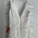 Mac Duggal  White Asymmetrical‎ Ruffled V-Neck Sleeveless Chiffon Dress Photo 7