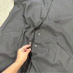 Eileen Fisher Channeled Rainwear Trench Long Line Jacket Coat Hooded Black M Photo 6