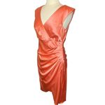 Kay Unger NWT Satin Stretch Tulip Skirt Cocktail Dress in Cantaloupe, Size 12 Photo 5