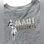 AERO Cropped Sweatshirt Womens Medium Long Sleeve Grey Graphic Maui Christmas Gray Photo 1
