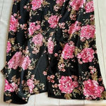 BP  Womens Pink Floral Rose Print Midi Slit Cocktail Dress Wedding Guest Size M Photo 10