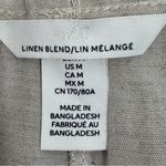 H&M Linen Blend Wide Leg Boho Palazzo Drawstring Pants Beige Oatmeal Tan Medium Photo 7