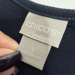  Travelers Navy V-Neck Short Sleeves Tunic 8/10 Chico's 1 Photo 2