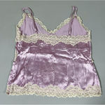 Purple Lilac Lavender Silk Satin Floral Lace Tank Top Shirt Blouse Size M ✨ Size M Photo 2
