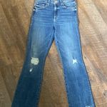 MOTHER THE INSIDER CROP STEP CHEW WASH DANCING ON COALS Hi Rise Kick Flare Ankle Blue Size 25 Photo 7