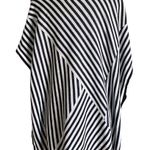 CAbi Style 5395 Navy Blue and White Striped Siesta Poncho Tunic Size Small Photo 5