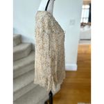 Vintage Y2K Babydoll Silk Beige Dot Sequin Long Sleeve V Photo 2