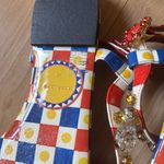 Dolce & Gabbana   Embellished Patent Leather Thong Sandals - Multicoloured Photo 6