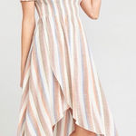 Show Me Your Mumu  Striped Maxi Dress Smocked Off Shoulder High Low‎ X-Small Photo 0