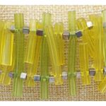 Coccinelle Silver Tone & Green Plastic Modern Art to Wear Bracelet 8" Photo 1