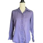 Anne Klein  Button-Down Long Sleeve Blouse Purple Women's Medium LIghtweight Photo 2