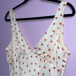 ZARA NEW Strawberry Print Mini Dress Women Size L Satin Babydoll Soft Girl Flirt Photo 2