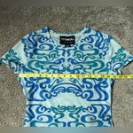 Urban Outfitters MIAOU x UO Exclusive Blue Swirl Print Mesh Top Size Medium Photo 11