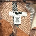 RSQ  Tan and White Plaid Shirt Photo 1
