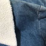 Blue J. Denim Jean Sherpa Vintage Trench Coat Size M Photo 6