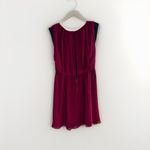 Alice + Olivia Meg Leather Cap Sleeve Silk Leather Mini Dress Red M Cocktail Photo 4