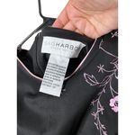 Sag Harbor Black Pink Floral Embroidery 90s Y2K Midi Dress Petite 12 Black Size undefined Photo 3