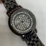 FMD women watch black tone crystals 34mm case quartz analog bracelet running Photo 1
